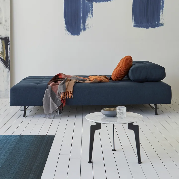 Innovation Living - Supremax D.E.L. slaapbank, 200 x 115 cm, chroom / blauw (528 Mixed Dance )