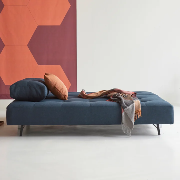 Innovation Living - Supremax D.E.L. slaapbank, 200 x 115 cm, chroom / blauw (528 Mixed Dance )