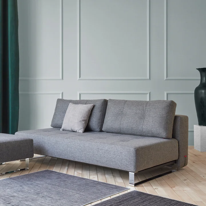 Innovation Living - Supremax D.E.L. slaapbank, 200 x 115 cm, chroom/grijs (563 Twist )