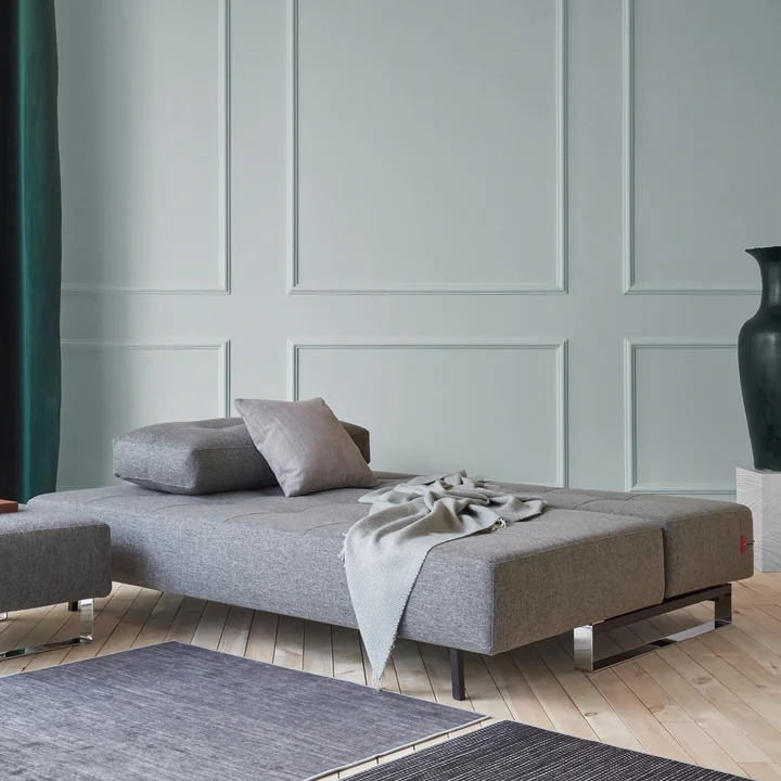 Innovation Living - Supremax D.E.L. slaapbank, 200 x 115 cm, chroom/grijs (563 Twist )