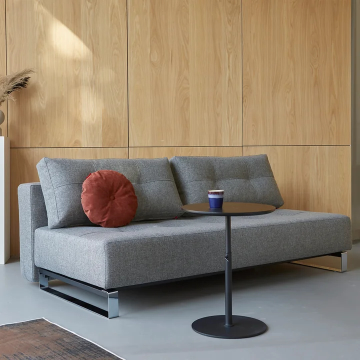 Innovation Living - Slaapbank Supremax D.E.L., 200 x 115 cm, chroom/grijs (563 Twist)