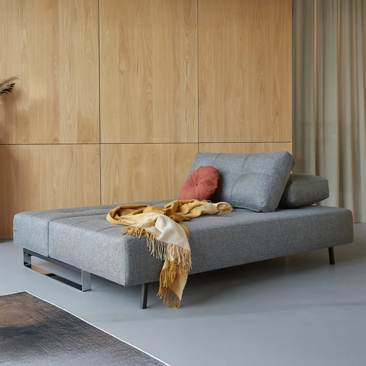 Innovation Living - Supremax D.E.L. slaapbank, 200 x 115 cm, chroom/grijs (563 Twist )