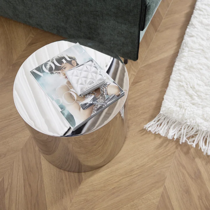 Innovation Living - Tin Drum Bijzettafel, Ø 40 x 35 cm, chroom