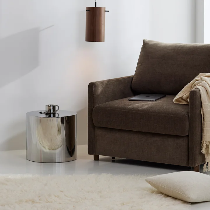 Innovation Living - Tin Drum Bijzettafel, Ø 40 x 35 cm, chroom