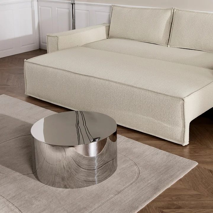 Innovation Living - Tin Drum Bijzettafel, Ø 60 x 30 cm, chroom