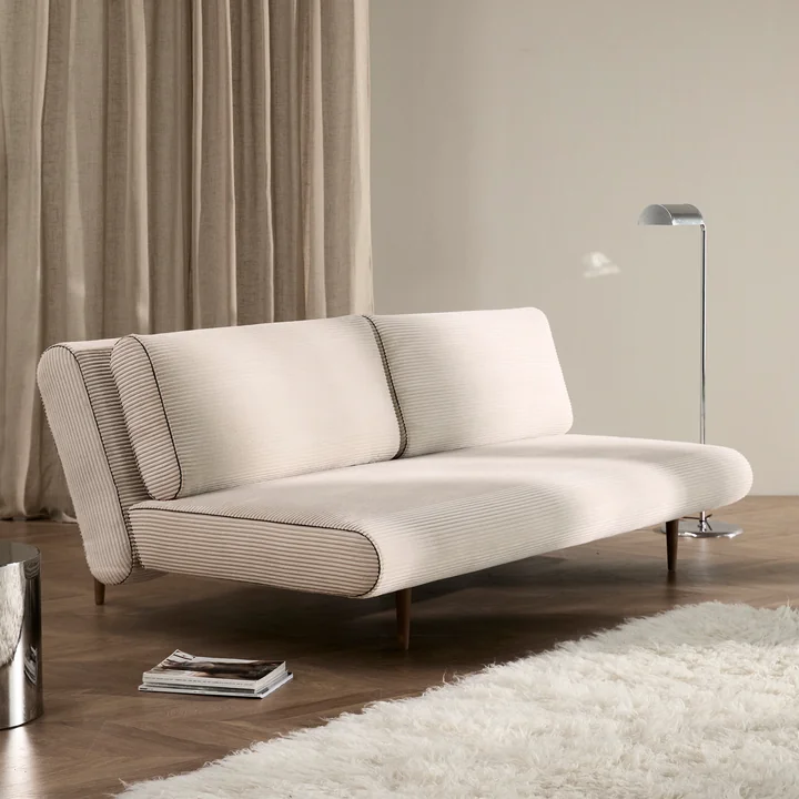 Innovation Living - Unfurl Lounger slaapbank, 200 x 121 cm, ivoor (594 Corduroy )