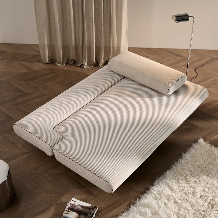 Innovation Living - Unfurl Lounger slaapbank, 200 x 121 cm, ivoor (594 Corduroy )