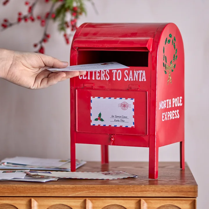 Bloomingville - Carlo brievenbus kerstdecoratie, rood