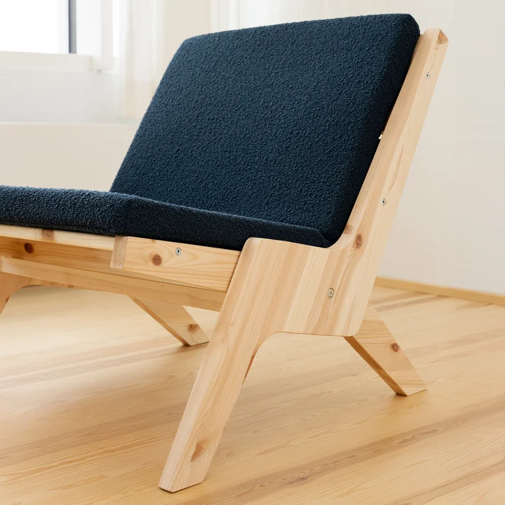 Karup Ontwerp - Sway Lounge Chair met zitkussen, natuurlijk grenen /. oxford blue