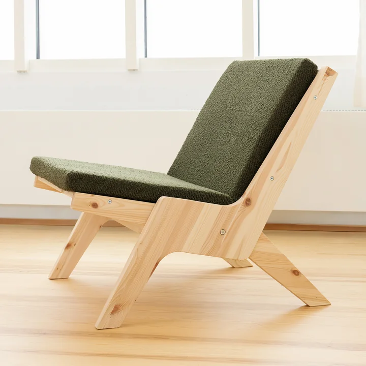 Karup Ontwerp - Sway Lounge Chair met zitkussen, natuurlijk grenen /. evergreen