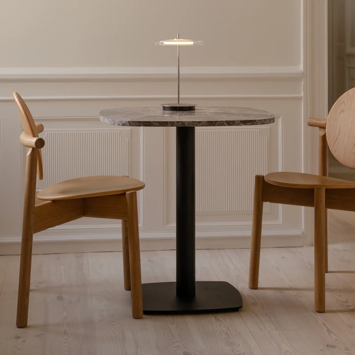 Umage - Gather tafel, 68 x 68 cm, zwart / bruin (Emperador marmer)