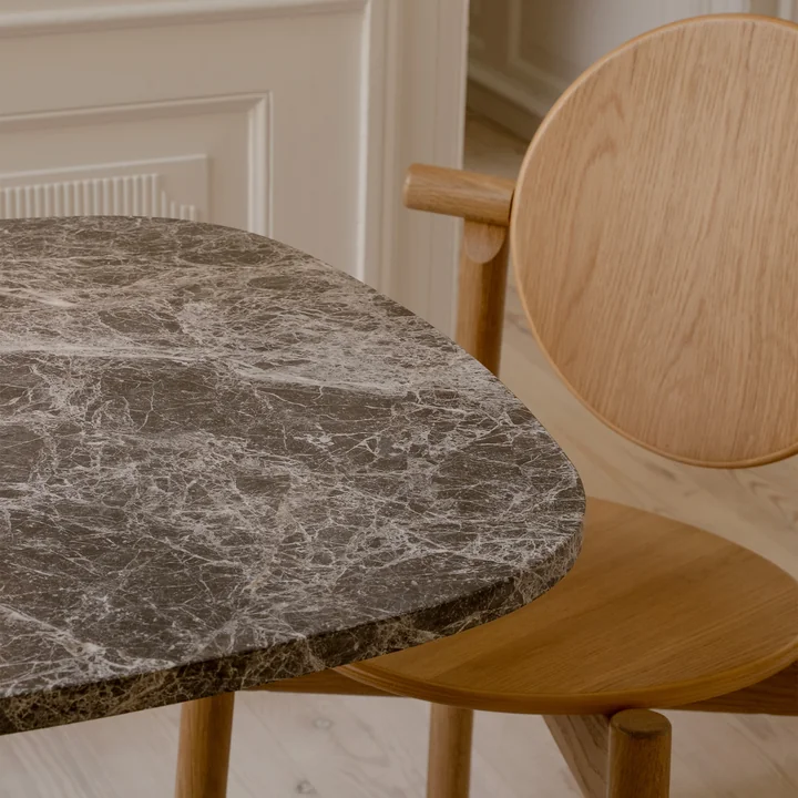 Umage - Gather tafel, 68 x 68 cm, zwart / bruin (Emperador marmer)