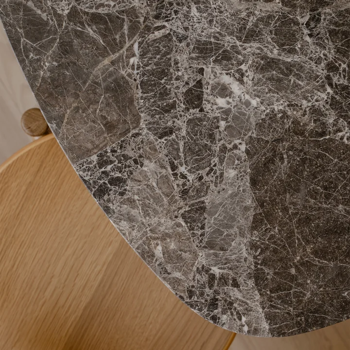 Umage - Gather tafel, 68 x 68 cm, zwart / bruin (Emperador marmer)