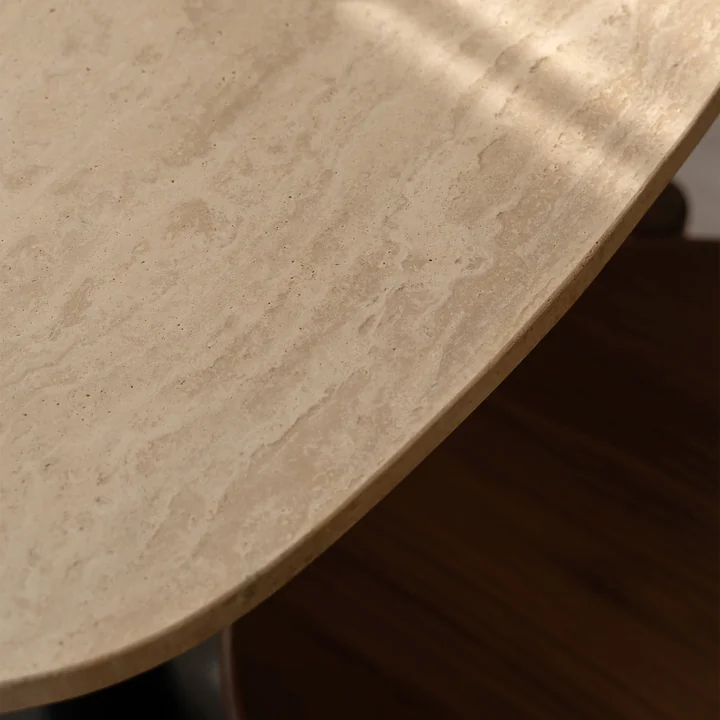 Umage - Gather tafel, 68 x 68 cm, zwart / naturel (travertin)