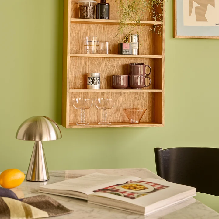 Mush oplaadbare tafellamp, mini, zilver by Hübsch Interior