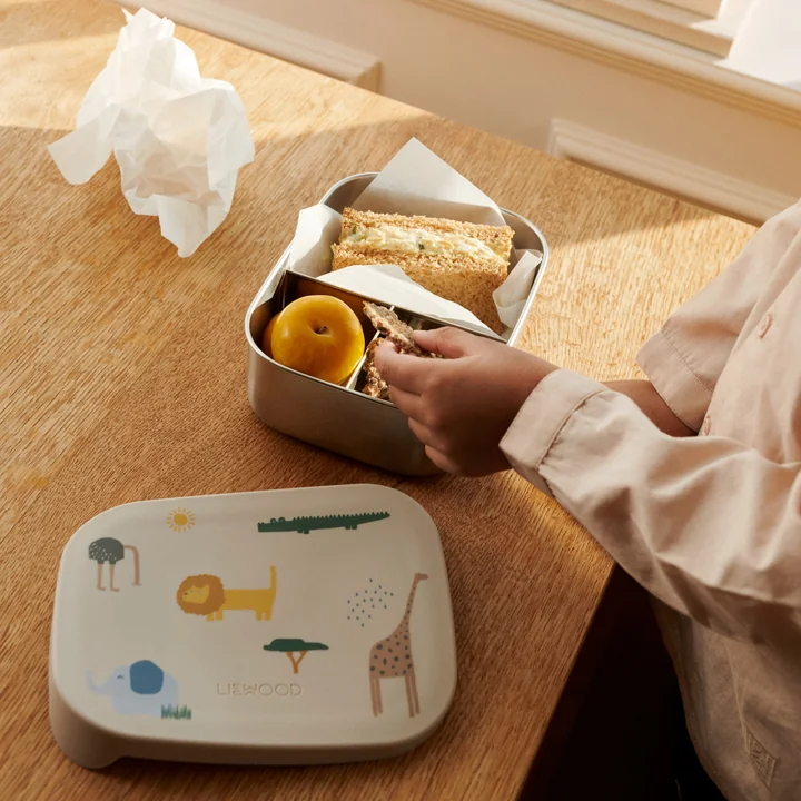 LIEWOOD - Arthur broodtrommel met deksel, safari, zandmix