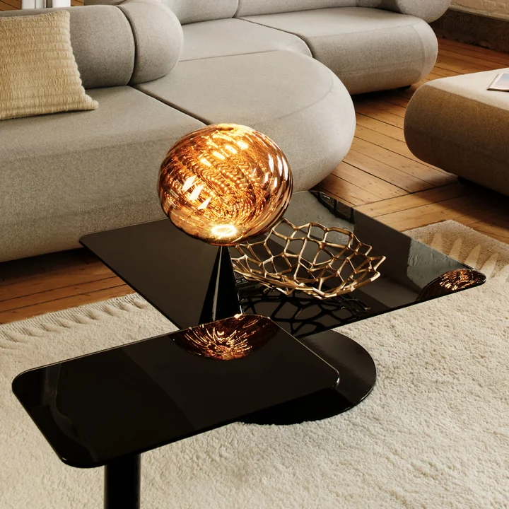 Tom Dixon - Whirl Cone Fat LED tafellamp, goud / zwart