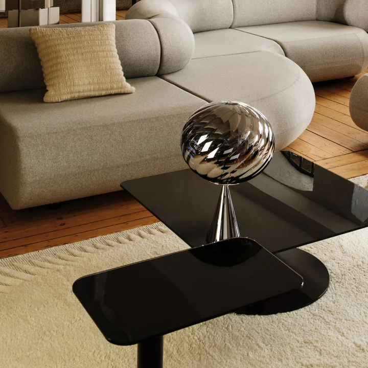 Tom Dixon - Whirl Cone Fat LED tafellamp, zilver / zilver