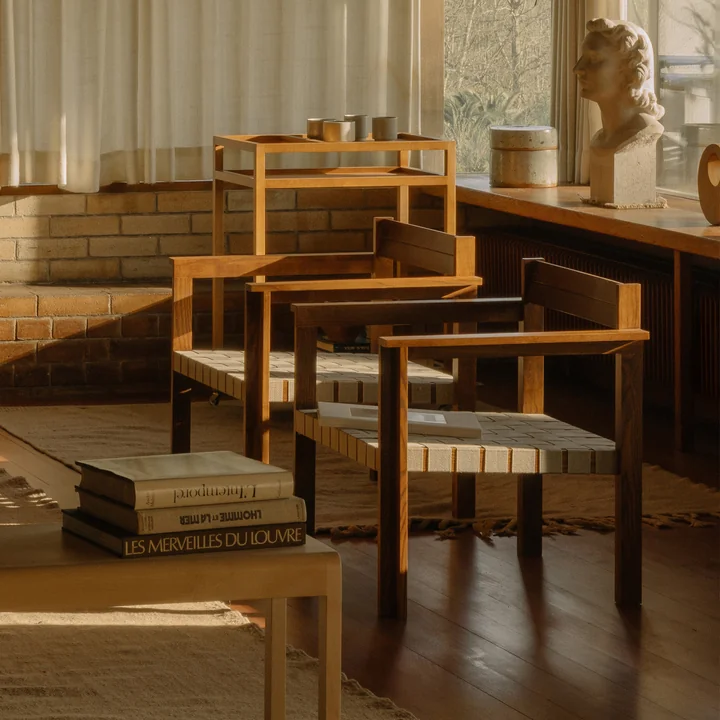 Frama - Symmetrie fauteuil, essen honing / haver