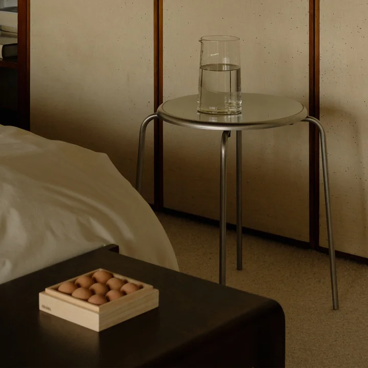 Frama - Petit Rond kruk, geborsteld roestvrij staal