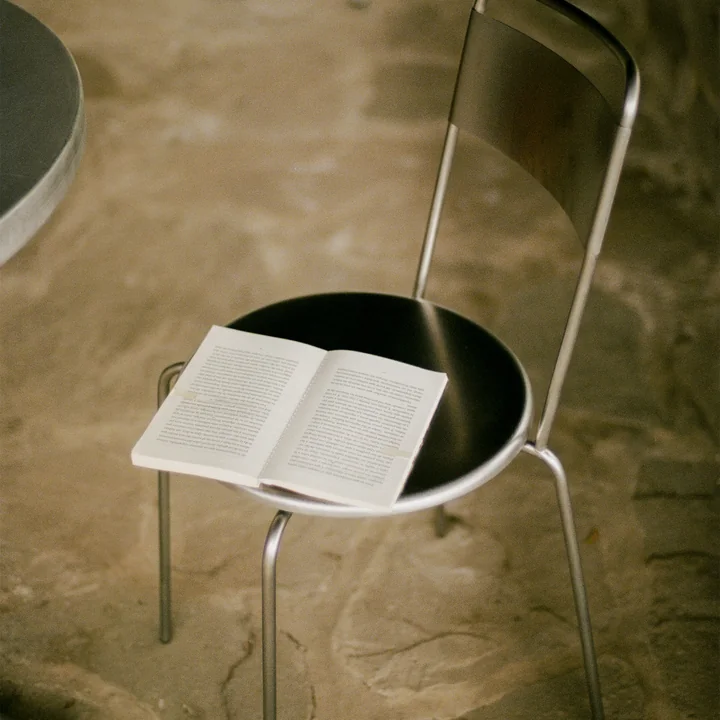 Frama - Petit Rond stoel, geborsteld roestvrij staal