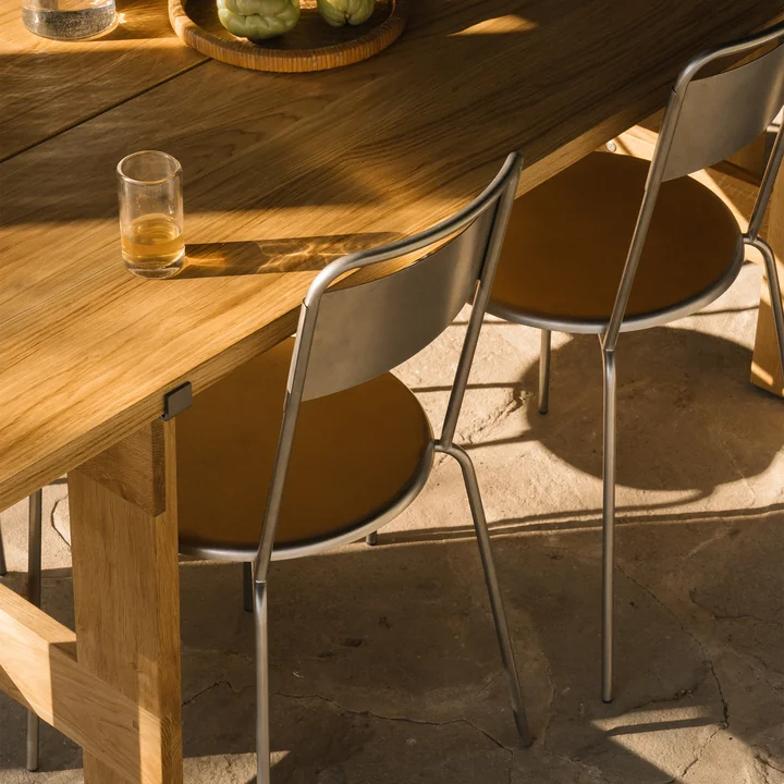 Frama - Petit Rond stoel, geborsteld roestvrij staal