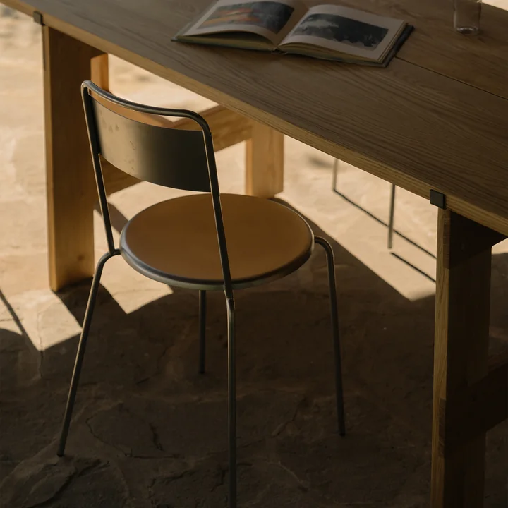 Frama - Petit Rond stoel, geborsteld roestvrij staal