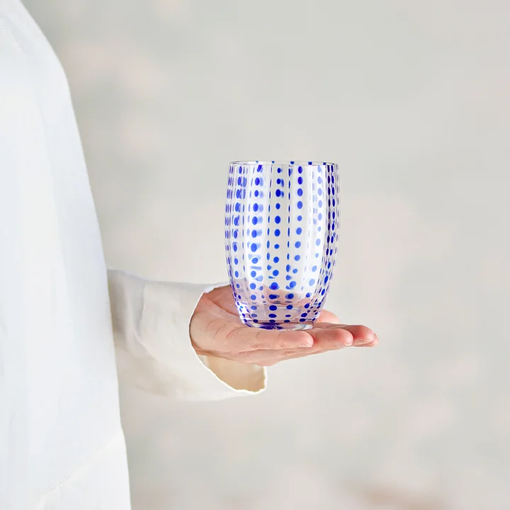 Bloomingville - Brinley drinkglazen, blauw (set van 4)