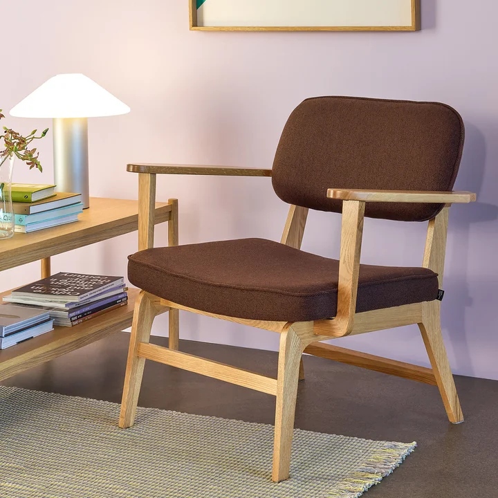 Hübsch Interior - Haze loungestoel, natuurlijk eiken / donkerbruin