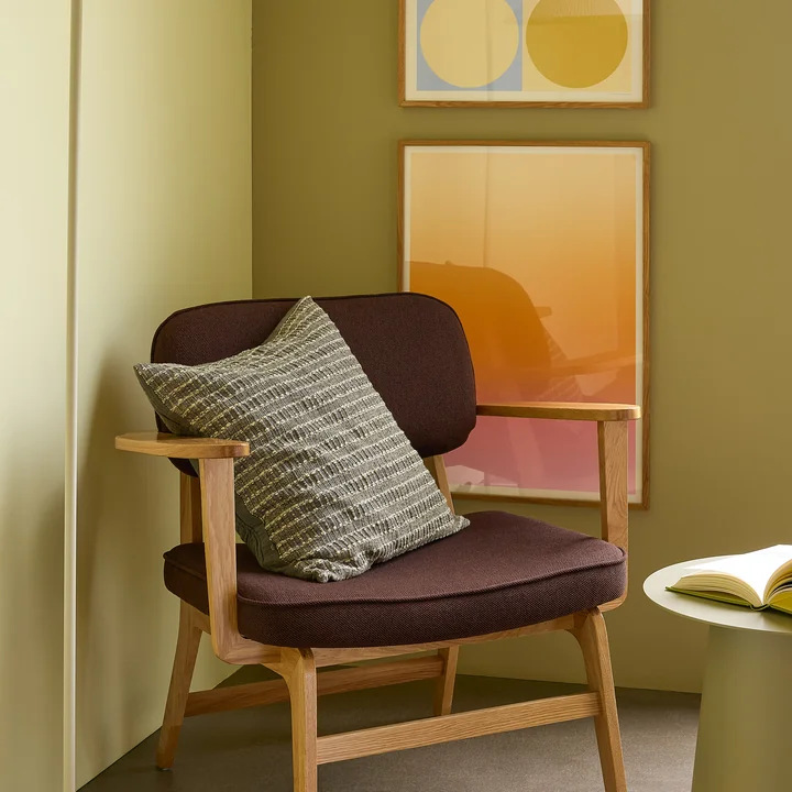 Hübsch Interior - Haze loungestoel, natuurlijk eiken / donkerbruin