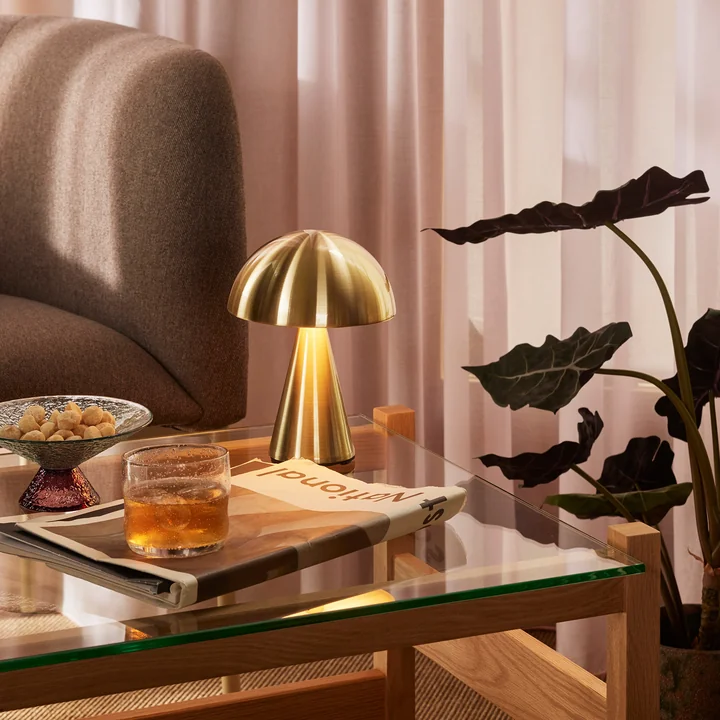 Hübsch Interior - Mush oplaadbare tafellamp, mini, messing