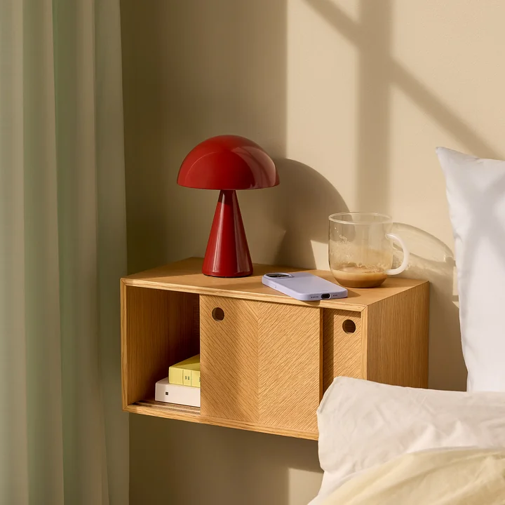 Hübsch Interior - Mush oplaadbare tafellamp, mini, rood