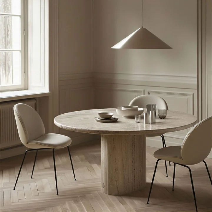 Gubi - Beetle Dining Chair Volledige bekleding (Conic Base), zwart / Vidar (146) / leder Valencia (Exclusive Edition)
