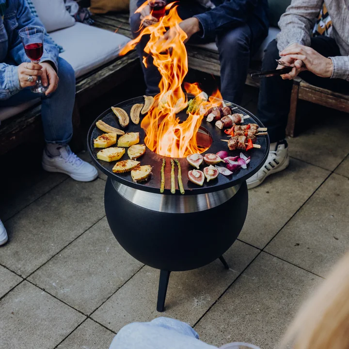 höfats - Moon 45 Plancha grillset laag, roestvrij staal / zwart