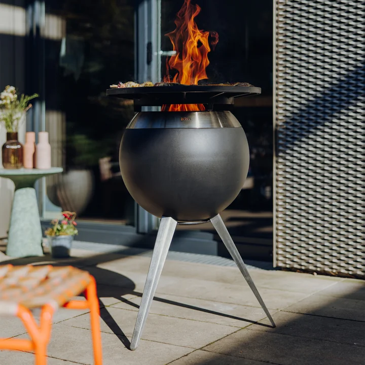 höfats - Moon 45 Plancha grillset hoog, roestvrij staal / zwart