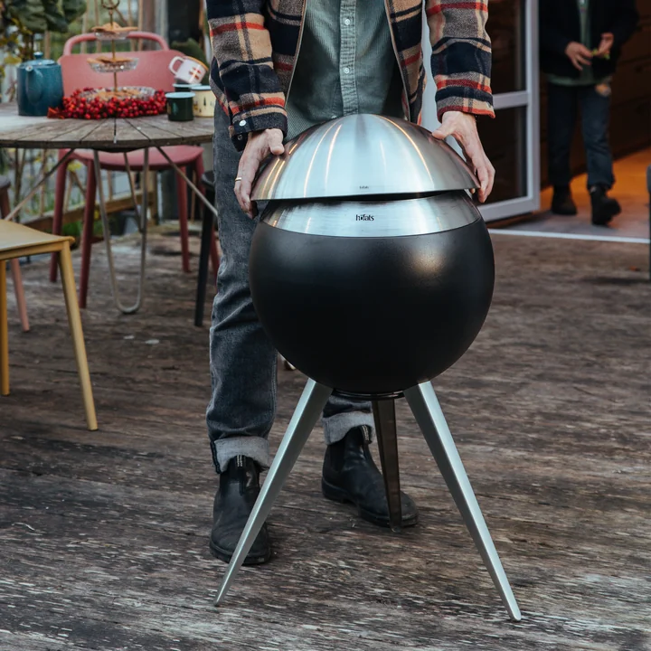 höfats - Moon 45 Deksel, geborsteld roestvrij staal