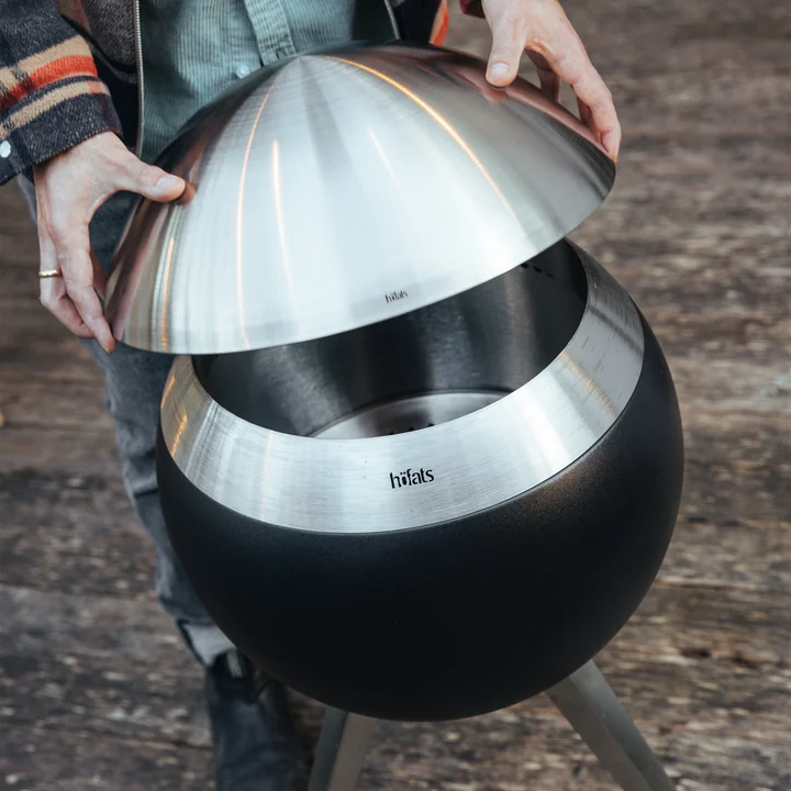 höfats - Moon 45 Deksel, geborsteld roestvrij staal