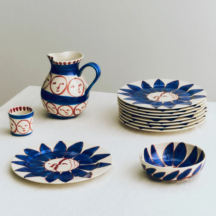 HAY - La Pittura Bord Ø 28,5 cm, diepblauwe bloem