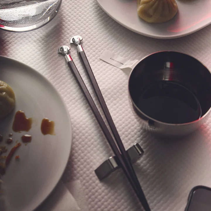 Alessi - Anna Stick eetstokjes, zwart / roestvrij staal