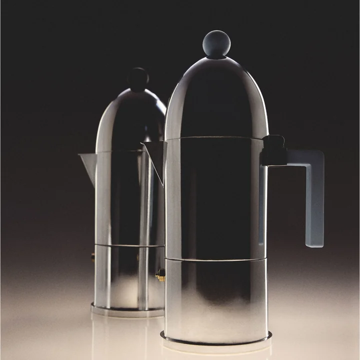 A di Alessi - La Cupola Espressomachine 9095, inductie, 30 cl, lichtblauw