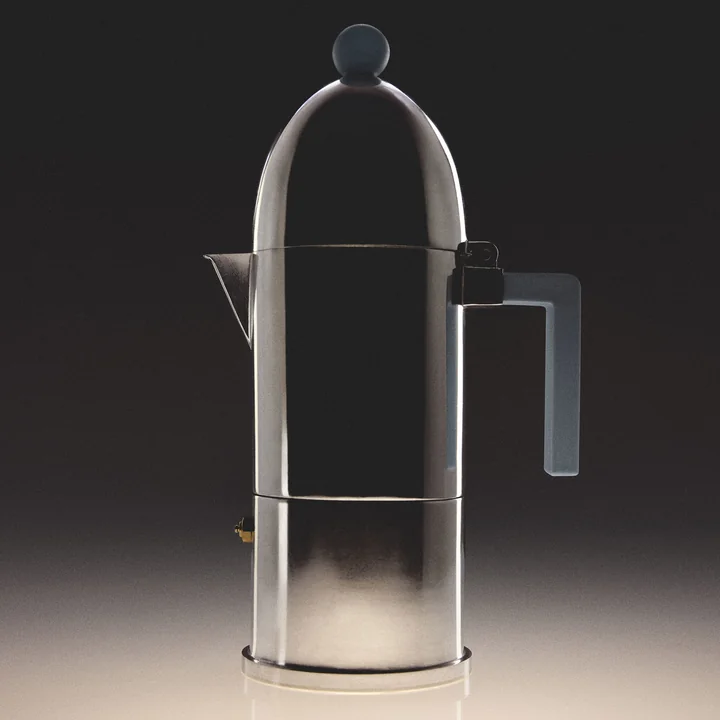 A di Alessi - La Cupola Espressomachine 9095, inductie, 30 cl, lichtblauw