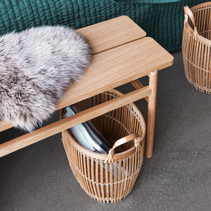 Hübsch Interior - Align Bank, L 85 cm, eiken natuur