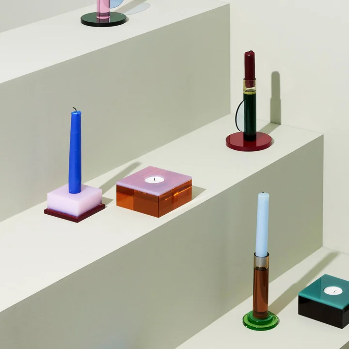 Hübsch Interior - Dust Kaarshouder, roze