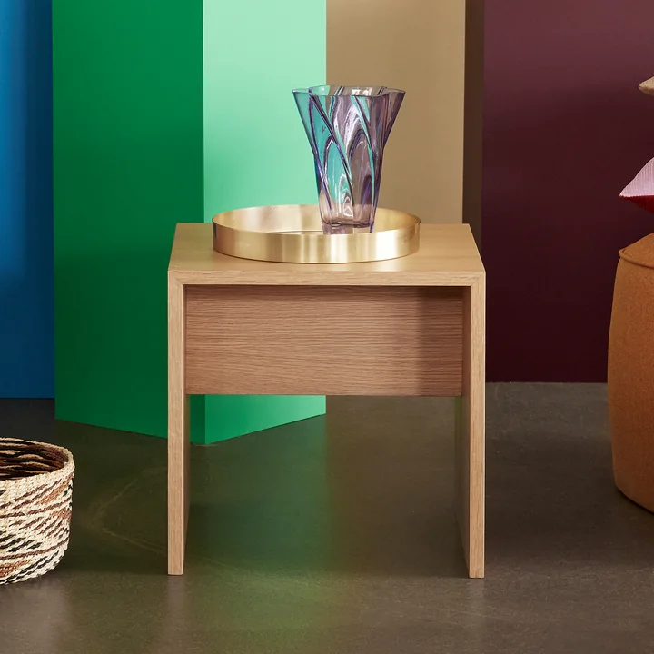 Hübsch Interior - Less Bijzettafel, 42 x 42 cm, eiken naturel