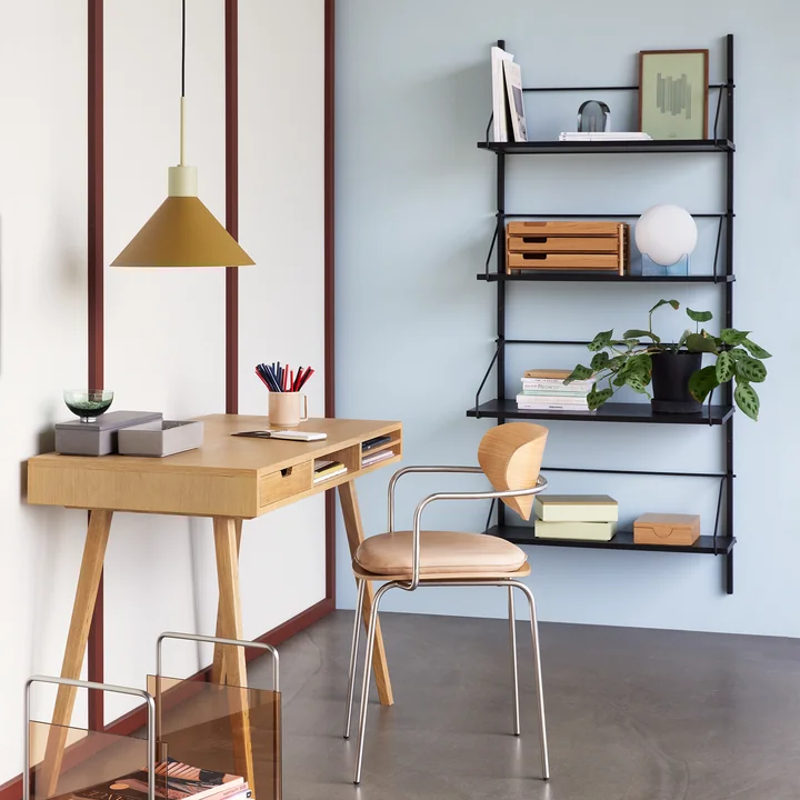 Hübsch Interior - Norm Wandplank met 4 planken, h 181 cm, zwart