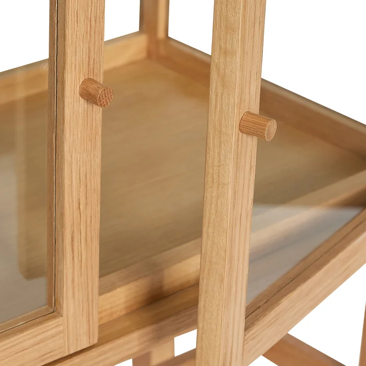 Hübsch Interior - Poetic Vitrinekast, h 88 cm, glas / natuurlijk eiken