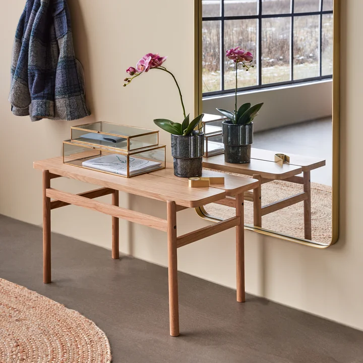 Hübsch Interior - Split Salontafel, 120 x H 45 cm, eiken naturel