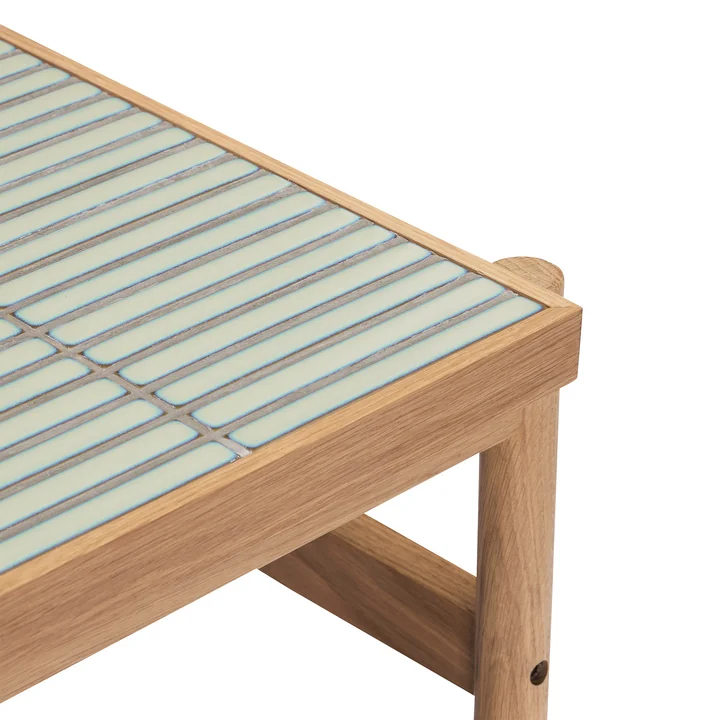 Hübsch Interior - Tegel bijzettafel, eiken / mint