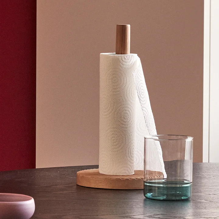 Hübsch Interior - Wave Keukenrolhouder, H 28 cm, eik