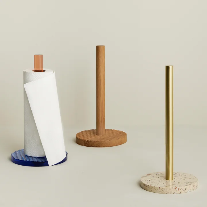 Hübsch Interior - Wave Keukenrolhouder, H 28 cm, eik